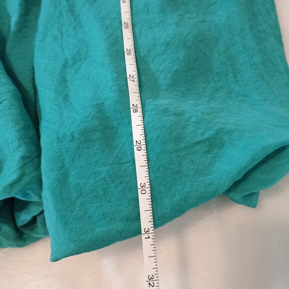 Neslay Paris Teal Green Embroidered Boho Mini Poof Bubble Dress Large - Picture 12 of 13